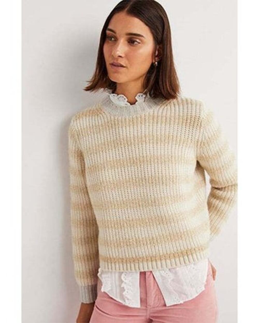 Boden Tinsel Stripe Wool & Alpaca-Blend Sweater size 4 NWOT